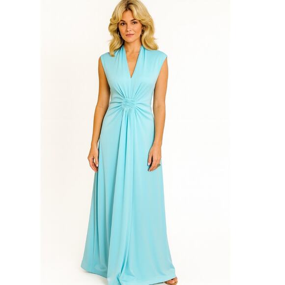 Vintage Montgomery Ward Ruched Maxi Dress Union Made - Picture 1 of 8